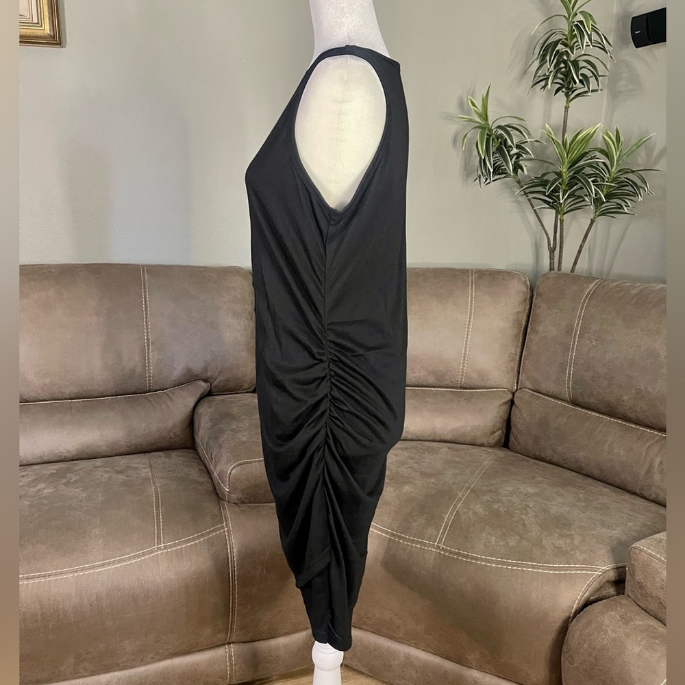 BTFBM Sleeveless Black Wrap Bodycon Dress Sz L Spring Summer Beach Party Vacay - Picture 4 of 11